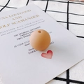 DIY round resin bead in nude pink matte finish with threading hole for jewelry making - Round Frosted Style / Light Orange