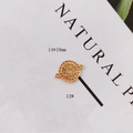 14x19mm bright gold hollow sunburst pendant with double loops for DIY jewelry - Sunbeam Pattern Round Hollow Style (12#)