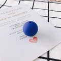 Deep blue matte round silicone bead with hole for DIY jewelry and baby teething crafts - Round Frosted Style / Telecom Blue