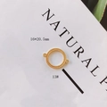 Golden round 16x20.5mm DIY jewelry connector with textured rope design and double loops - Twisted Rope Texture Round Style (13#)