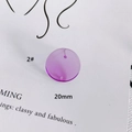 Detailed view of 20mm purple translucent resin flat round earring accessory for DIY jewelry - 20mm / Purple