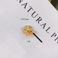 Golden flower petal connector charm with bead center for DIY earrings 15x21mm - Petal Decoration Connector (14#)
