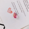 Magenta teardrop glass bead with gold glitter flakes for DIY jewelry making - Rose Red Gradient Water Drop (2#)