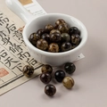 10mm patterned natural wood beads in a porcelain bowl for DIY jewelry making - 1 Piece Pack / Tiger Stripe Bodhi