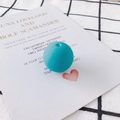Single matte teal round silicone bead for DIY handmade jewelry and craft accessories - Round Frosted Style / Sapphire Blue