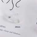 Detailed view of a 20mm clear round acrylic DIY charm for earring and jewelry making - Transparent (5#)
