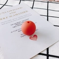 DIY orange-red round silicone bead with matte texture for handmade earring jewelry - Round Frosted Style / Orange