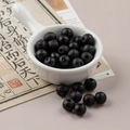 Black 10mm round ebony wood beads with natural matte texture for DIY jewelry making - 1 Piece Pack / Black Wood