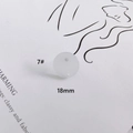 Macro detail of 18mm round matte white earring stud with minimalist DIY design - Matte White (7#)
