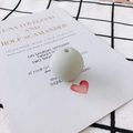 White matte round silicone bead with hole for DIY handmade jewelry and earring making - Round Frosted Style / Gray