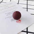 Deep red round matte resin bead with center hole for DIY earring and jewelry making - Round Frosted Style / Coffee