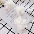 Detailed macro view of multi-layered white chiffon flower trim for DIY garment accessories - White (5#)