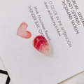 DIY leaf-shaped resin charm in red pink gradient with gold glitter for jewelry making - Red Pink Gradient Leaf (7#)