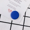Flat round blue rubber coated bead with matte finish for DIY earring jewelry making - Sapphire Blue