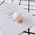Light pink round silicone bead with center hole for DIY earring and jewelry making - Round Frosted Style / Pink