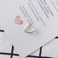 Élégant pendentif en cristal en éventail avec bordure dorée et anneau pour bijoux DIY - Blanc