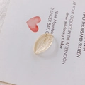 Leaf-shaped translucent pale yellow crystal glass bead with Ontario embossed texture - Pale Yellow Leaf Shape (1#)