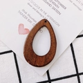 Dark brown teardrop wood earring pendant with natural grain and pre-drilled hole - Solid Waterdrop (9#)