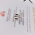 Irregular wavy silver S925 ring with minimalist geometric folding design on white card - Silver Irregular Wave Style (4#)