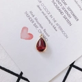 Teardrop dark red crystal pendant with gold beaded bezel for DIY jewelry - Purple