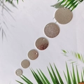 Matte runde Anhänger aus Silberlegierung mit Hammerschlag-Textur für DIY-Schmuck - Klein / Matt Silber Design (8# Weißgold)