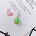 Pendentif en cristal goutte vert avec bordure dorée pour bijoux faits main - Vert Vin