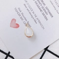Pendentif goutte en cristal blanc laiteux avec bordure dorée pour bijoux DIY - Blanc Opale
