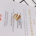 Golden heart earring with rippled texture on a minimalist white invitation card background - Gold Heart Ripple Style (13#)