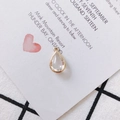 Pendentif en cristal goutte d'eau avec bordure dorée pour colliers et bracelets DIY - Blanc Transparent