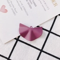 Detailed view of dark purple fan-shaped pleated pendant for DIY jewelry making - Deep Purple