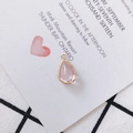 Pendentif en cristal rose en forme de larme avec bordure dorée pour bijoux - Rose
