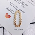 Detailed view of long oval gold-plated DIY jewelry pendant with textured dot pattern - Dotted Long Oval Style (4#)