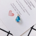 Pendentif goutte en cristal bleu foncé avec bordure dorée pour création de bijoux - Bleu Glace