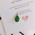 Pendentif en cristal vert goutte d'eau avec bordure en métal doré rétro pour bijoux DIY - Vert Herbe