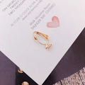 Polished golden screw-back ear clip converter for DIY jewelry making on white card - U-Shaped Clip with Disc Style (3# Gold)