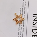 Goldener Hexagramm-Sternanhänger mit zweilagigem Rahmendesign für DIY-Schmuck - Doppelschichtiges Hexagramm