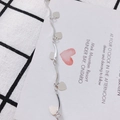 Silver plated wavy chain bracelet with polished heart charms on a decorative card - Heart Style (2# Silver)