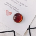 Macro view of translucent red amber acrylic round cabochon bead for DIY jewelry making - 1# Amber Round Cabochon / 10 Pieces Pack