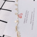 Minimalistische vergulde kettingarmband met sterbedeltjes en zachte hartjeskaart - Sterstijl (3# Goud)