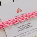 Vibrant bright pink acrylic chain link accessory for DIY jewelry and bag straps - Pink