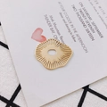 Golden flower petal pendant with radial cutouts for DIY jewelry making accessories - Floral Radial Style (4# Gold)