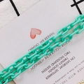 Mint green matte finish large link plastic chain for DIY jewelry and accessories - Green