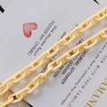 Creamy yellow plastic link chain accessory for DIY necklaces and bag straps - Egg Yellow