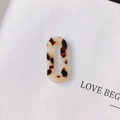 DIY oval acrylic earring pendant with vintage tortoiseshell marble pattern charm - 1# Tortoiseshell
