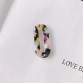 Hollow oval acrylic pendant in colorful marble texture for DIY earrings making - 2# Colorful Marble Pattern