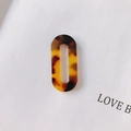 Hollow oval acrylic pendant accessory featuring a classic brown tortoiseshell texture - 6# Classic Tortoiseshell
