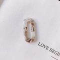 Hollow oval acrylic pendant in white and brown marble pattern for DIY jewelry making - 7# White and Brown Marble