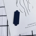 Etichetta rettangolare in pelle blu scuro con due fori per accessori fai-da-te - 14# Blu Notte