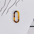 Oval amber acrylic DIY earring pendant accessory with tortoiseshell texture pattern - 10# Amber Brown
