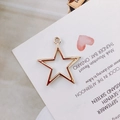 Minimalist golden hollow star pendant with connector ring for DIY jewelry making - Minimalist Hollow Star Style (KP2180-1#) / Gold